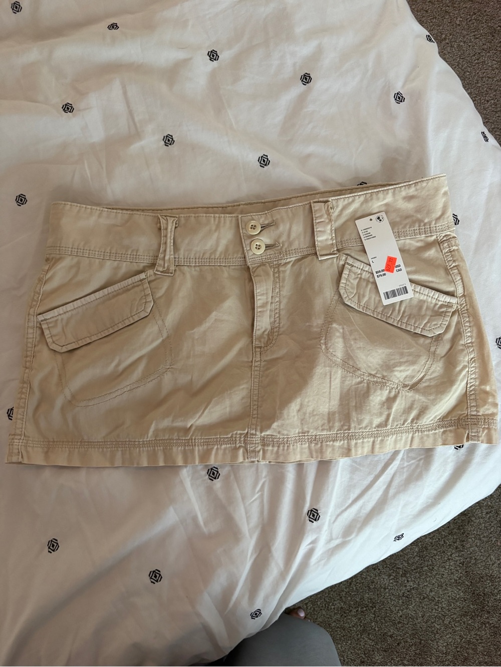Urban Outfitters Beige Mini Skirt with Cargo Pockets